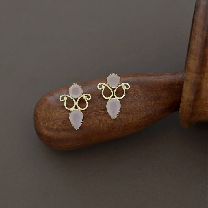 Orniza Golden Dual Glossy Earring