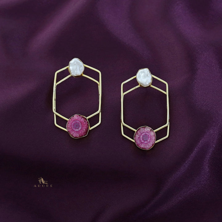 Mellanie Golden Baroque + Solar Agate Earring