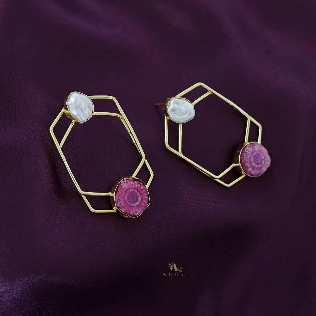 Mellanie Golden Baroque + Solar Agate Earring