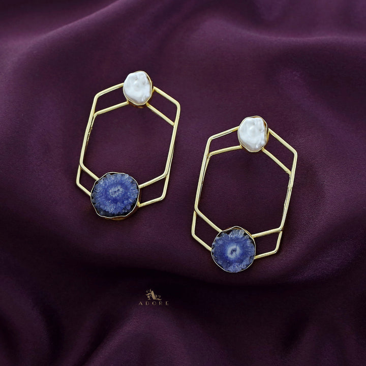 Mellanie Golden Baroque + Solar Agate Earring