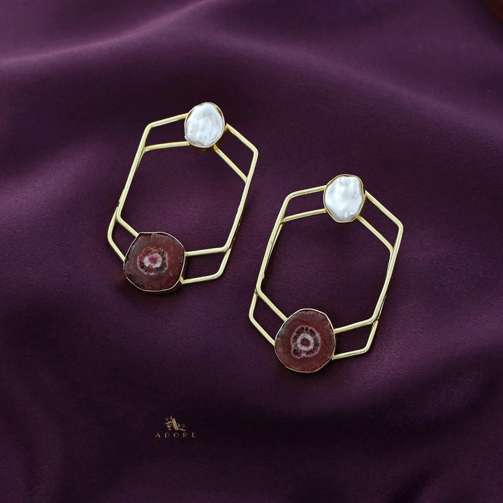 Mellanie Golden Baroque + Solar Agate Earring