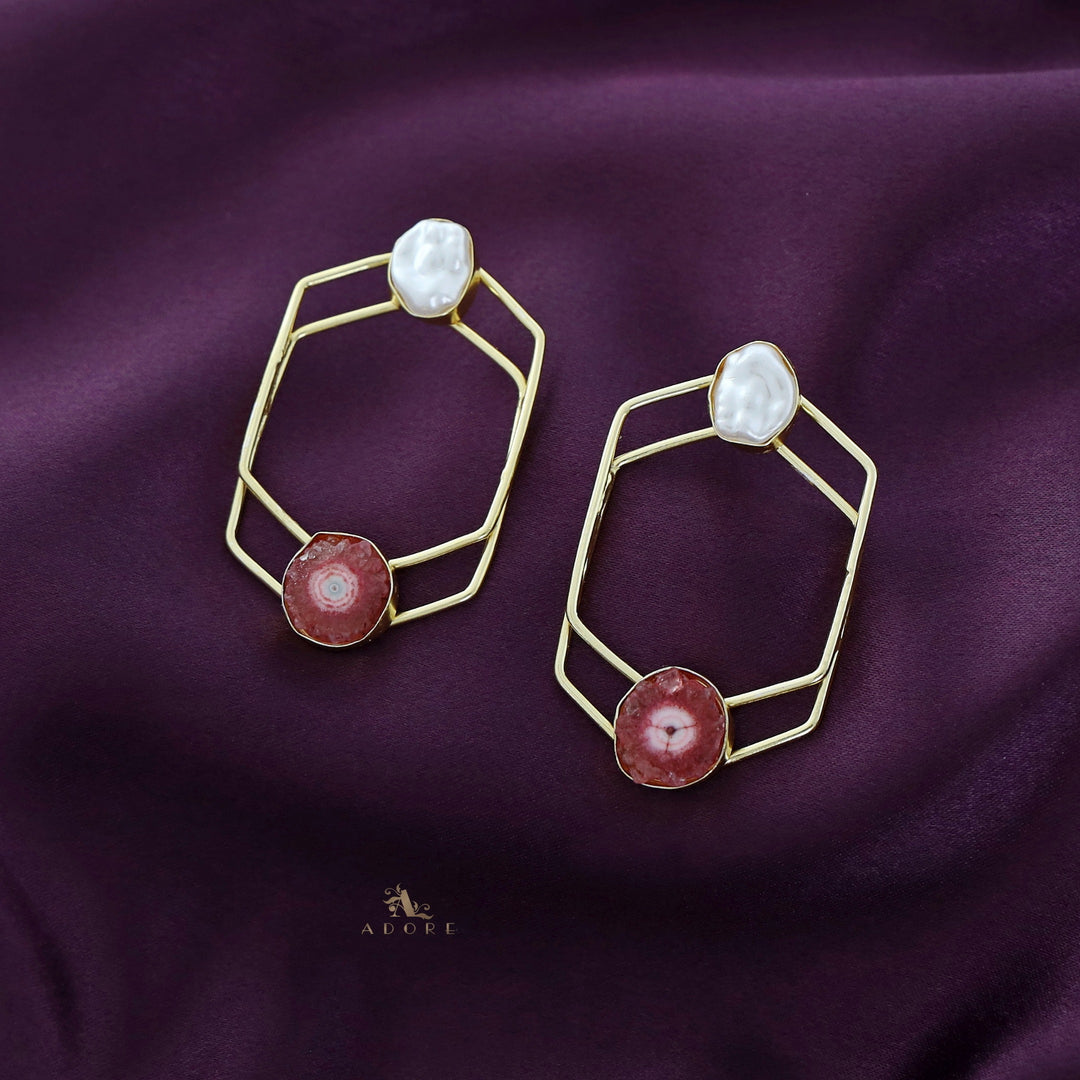 Mellanie Golden Baroque + Solar Agate Earring