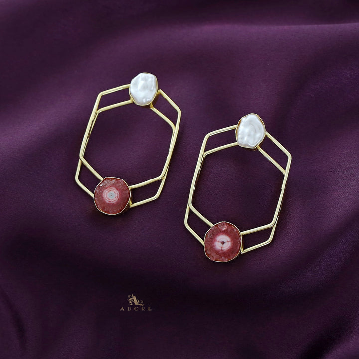 Mellanie Golden Baroque + Solar Agate Earring