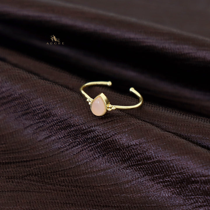 Golden Glossy Rain Drop Ring