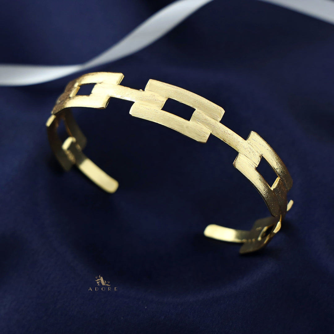 Golden Textured Rectangle Bangle