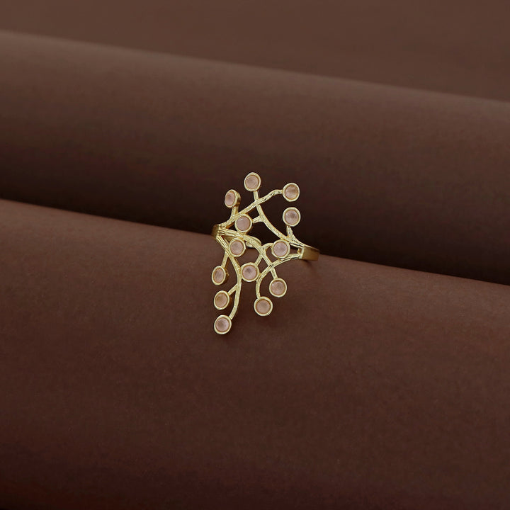 Golden Floral Branch Ring