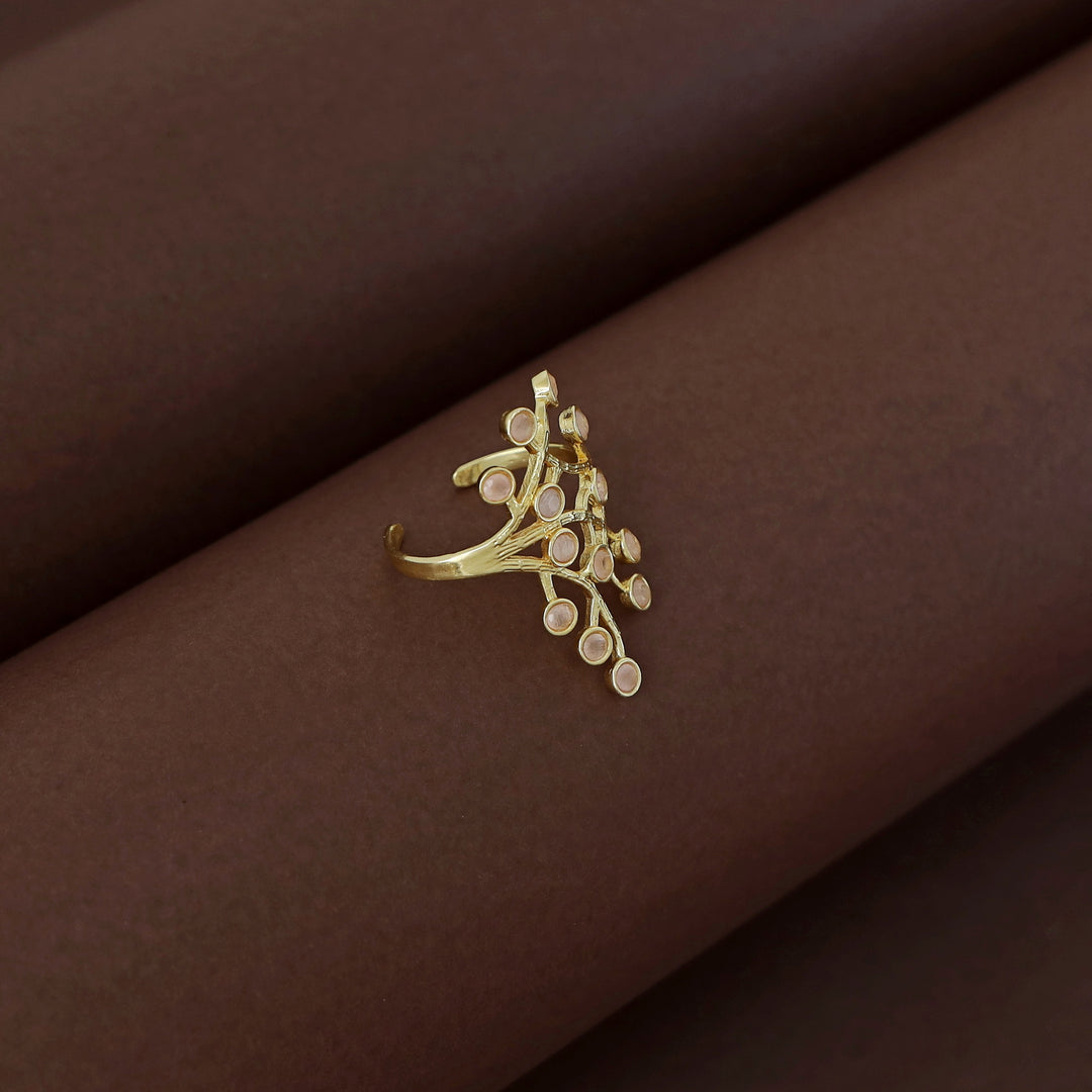 Golden Floral Branch Ring