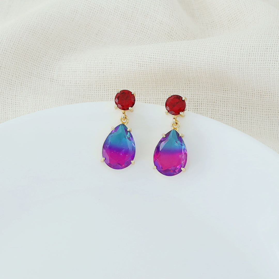 Elowen Ametrine Claw Round Rain Drop Earring