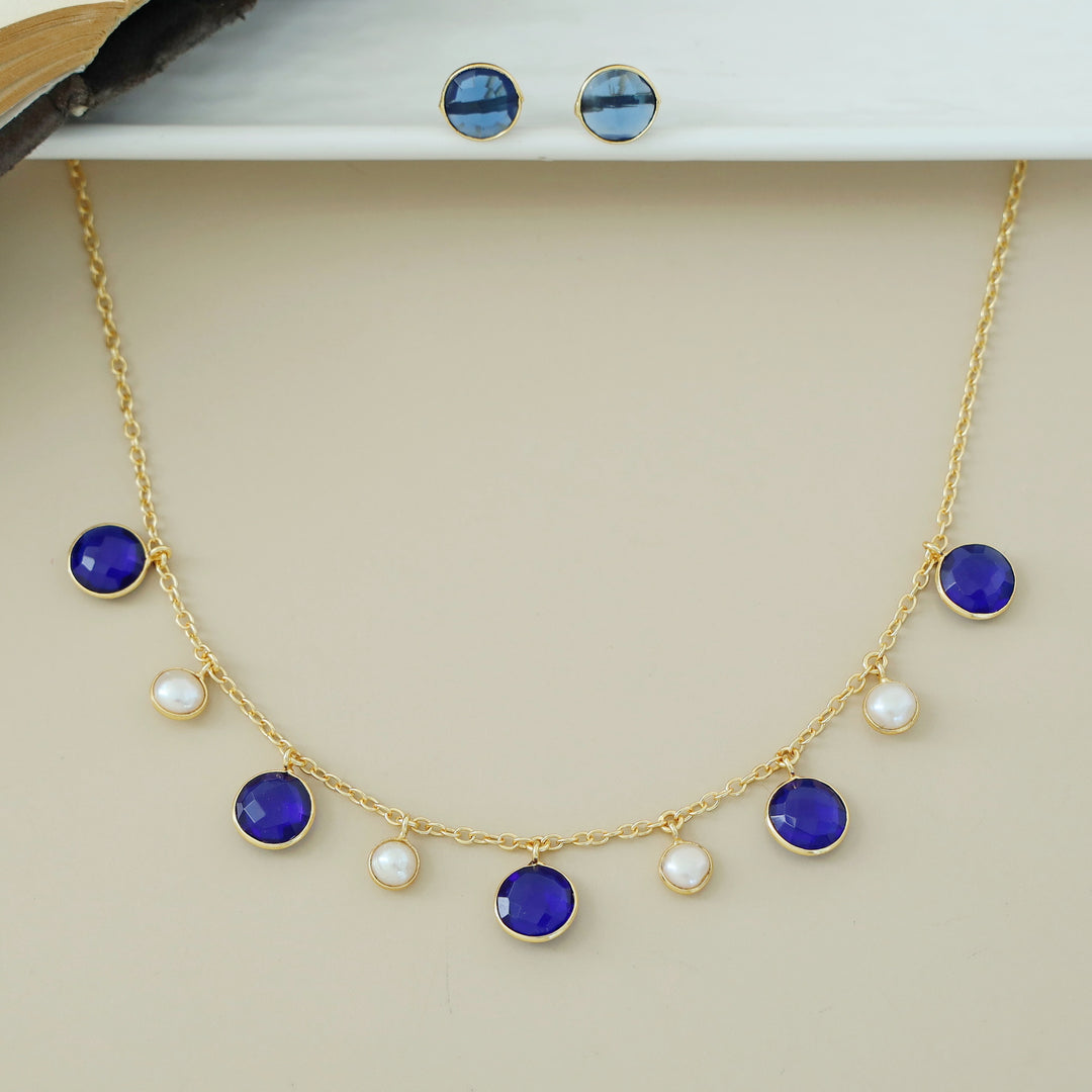 Mihaara Pearl Neckpiece With Stud (Colour Option)