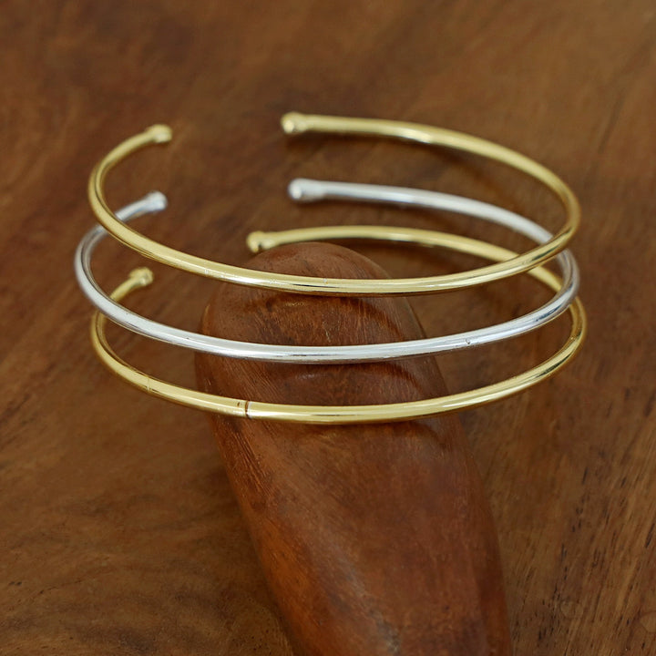 Gold & Silver Adjustable Bangle