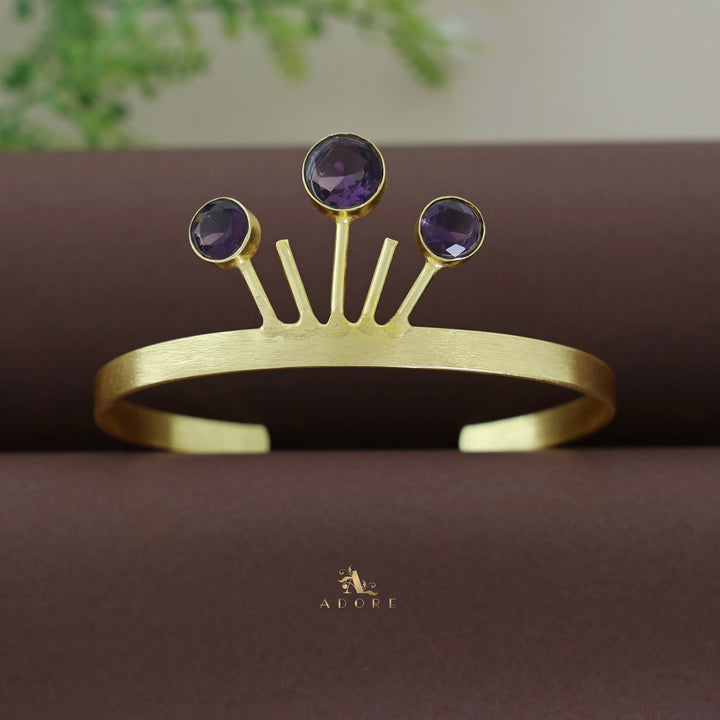 Tri Glossy Circle Crown Bangle