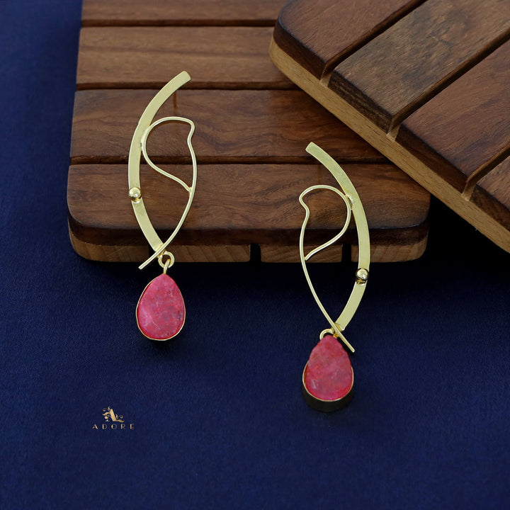 Golden Eye Drop Dyed Stone Earring