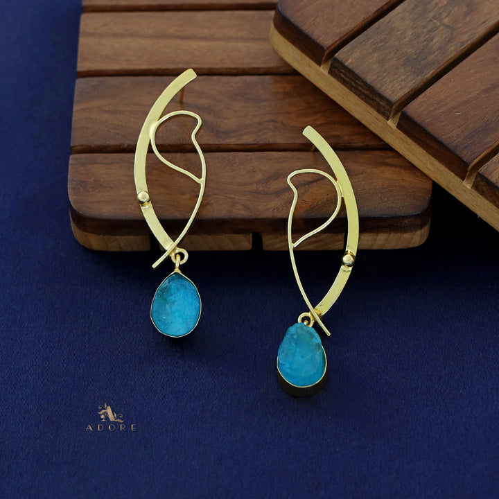 Golden Eye Drop Dyed Stone Earring