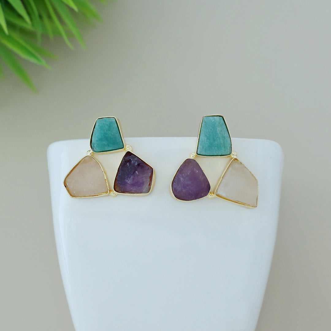 Ayra 3 Raw Stone Earring