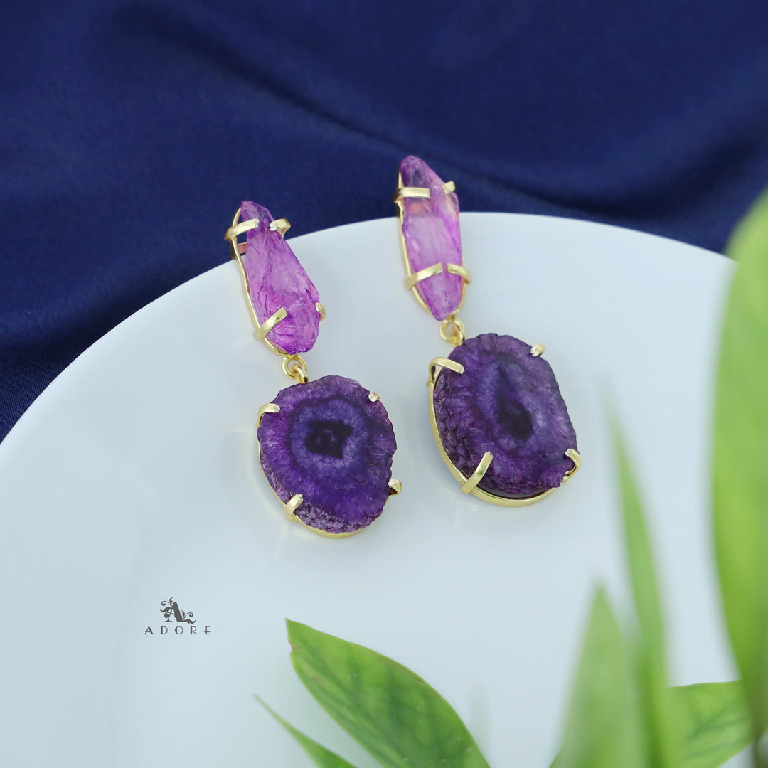 Zoro Dyed + Solar Agate Earring