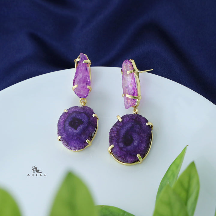 Zoro Dyed + Solar Agate Earring