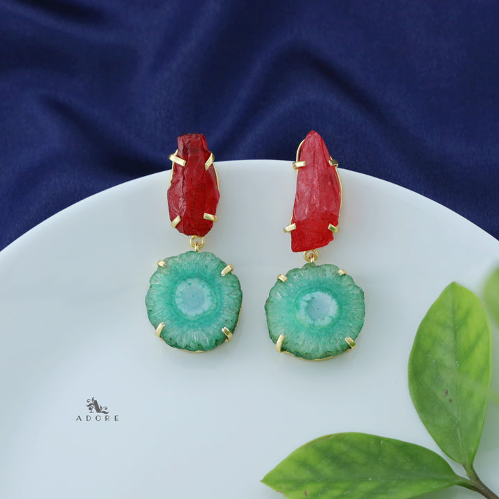 Zoro Dyed + Solar Agate Earring