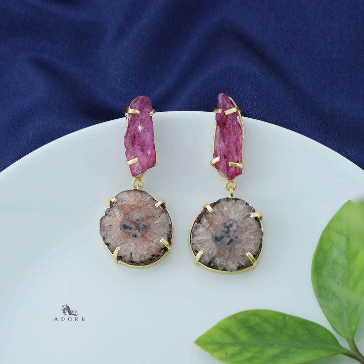 Zoro Dyed + Solar Agate Earring