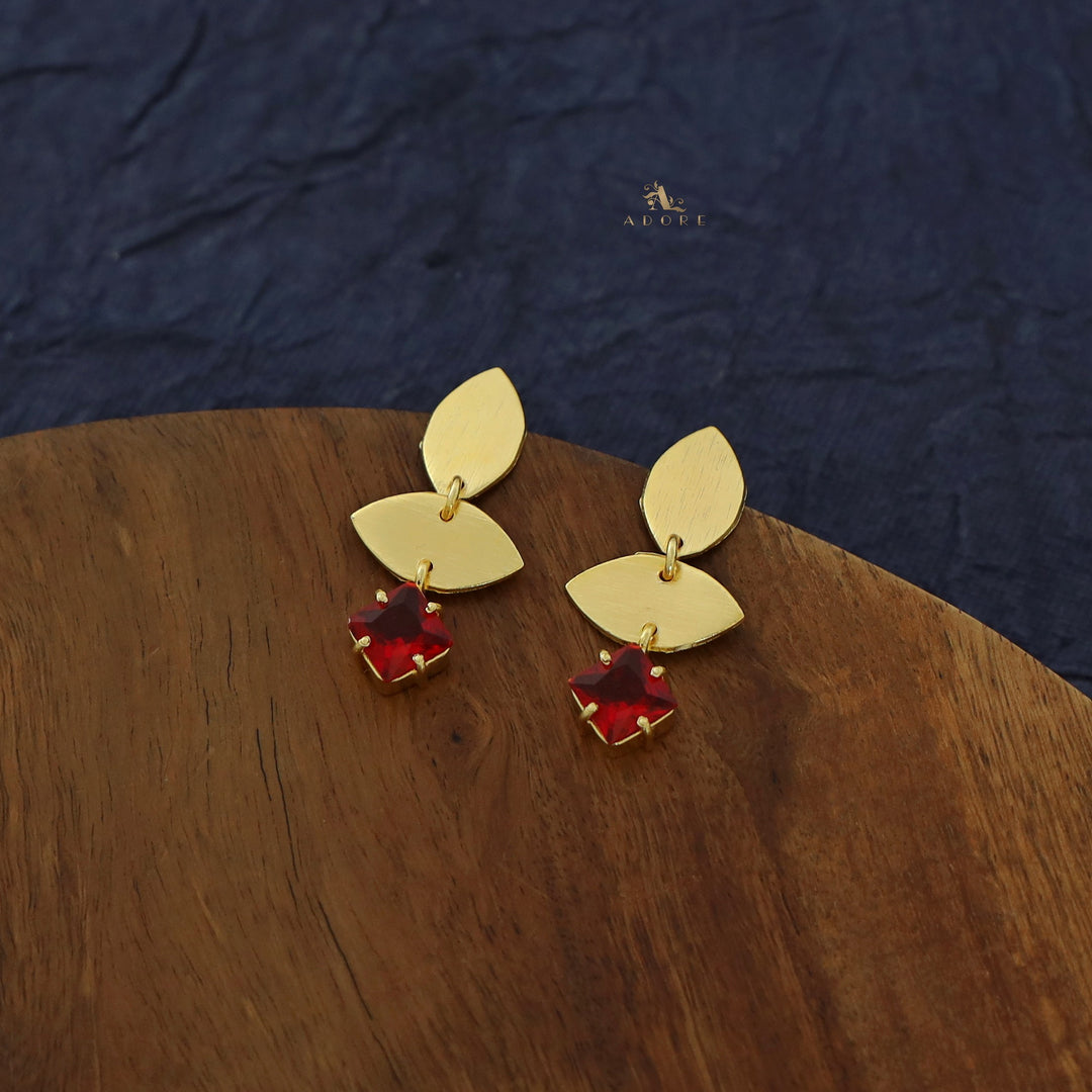 Heera Dual Golden Leaf Glossy Earring