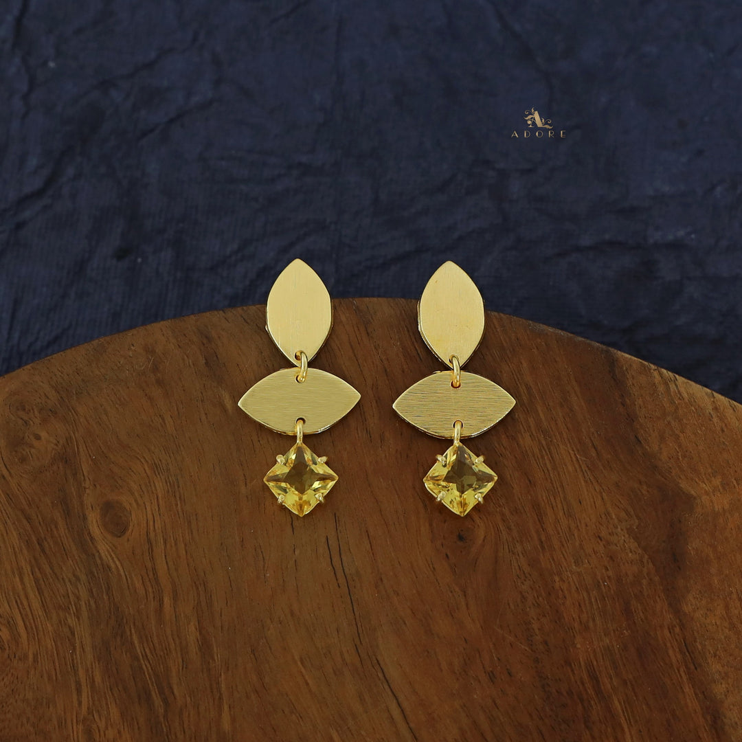 Heera Dual Golden Leaf Glossy Earring