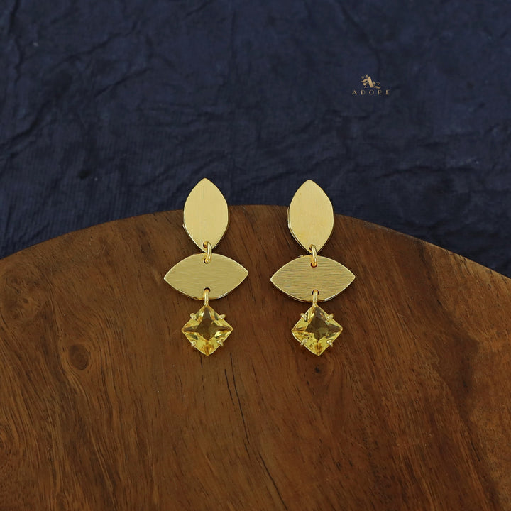 Heera Dual Golden Leaf Glossy Earring