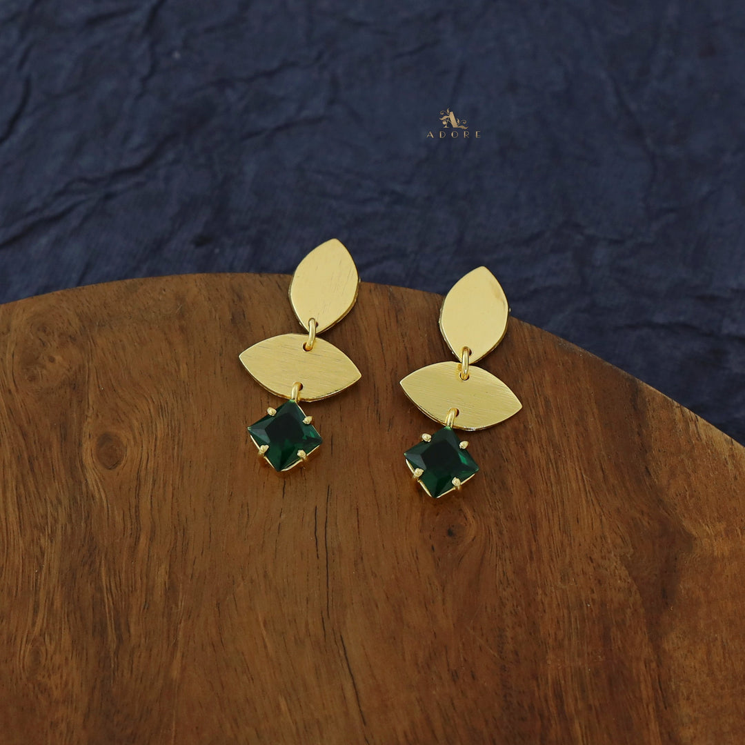 Heera Dual Golden Leaf Glossy Earring