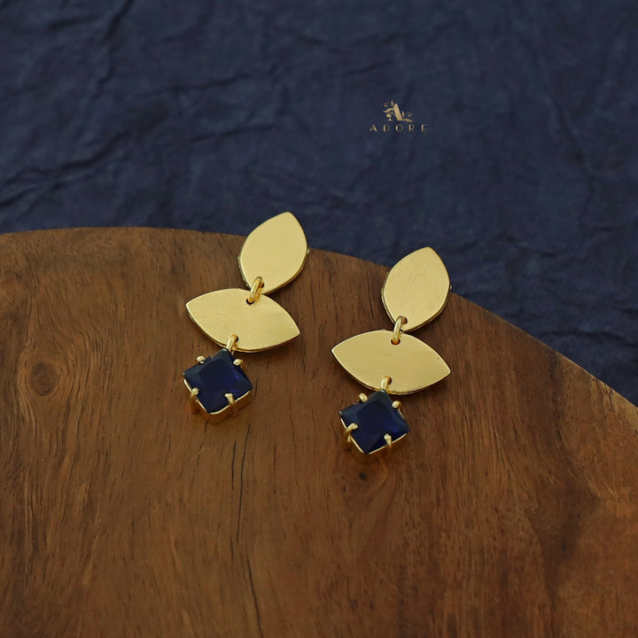 Heera Dual Golden Leaf Glossy Earring