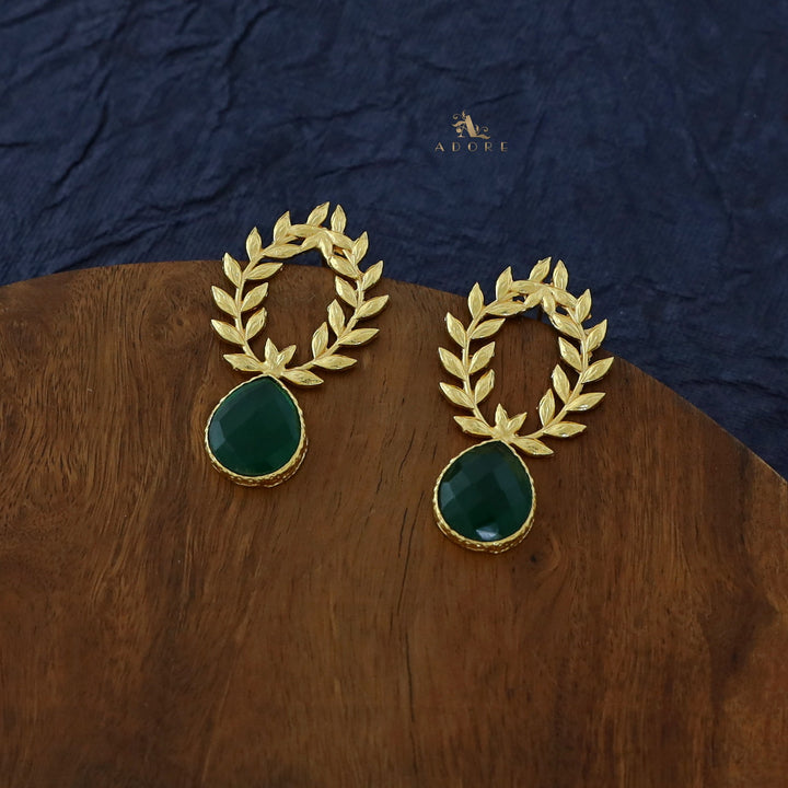 Golden Leafy Drop Earring