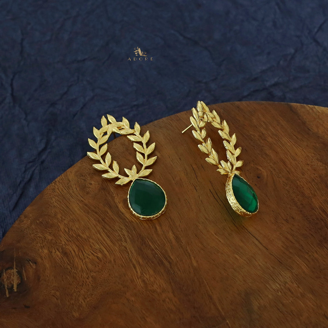 Golden Leafy Drop Earring