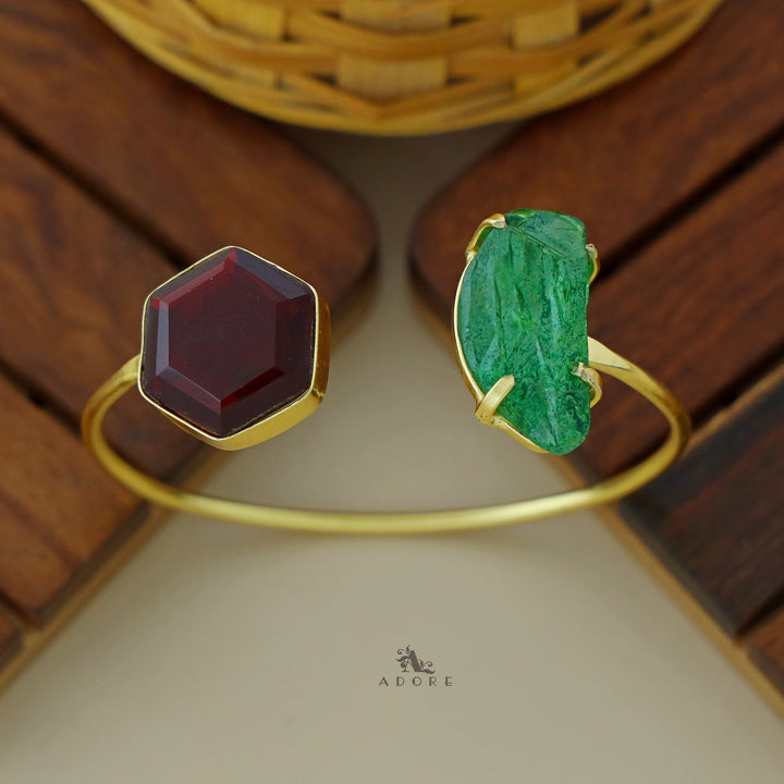 Sienna Dyed Stone Glossy Hexagon Bangle