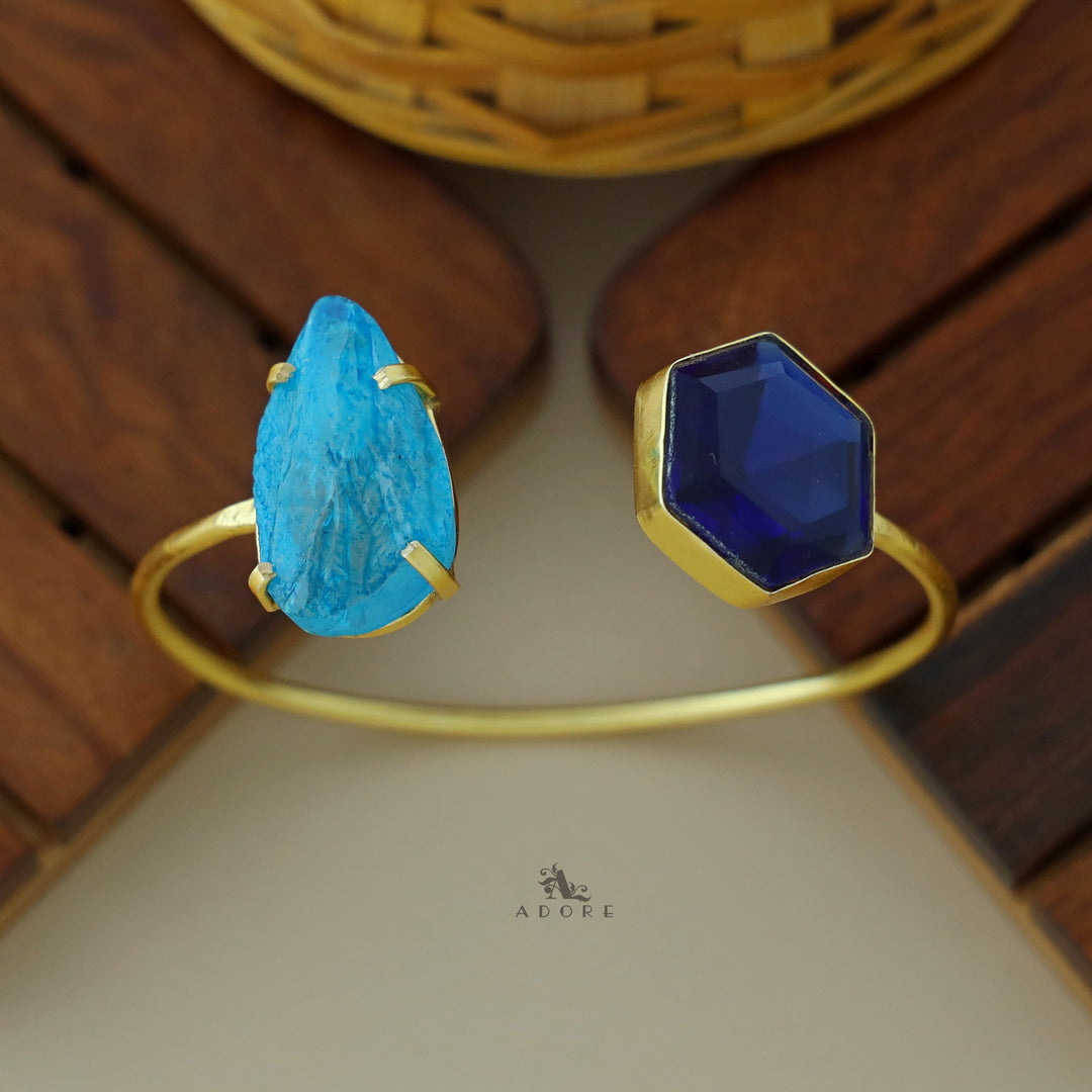 Sienna Dyed Stone Glossy Hexagon Bangle