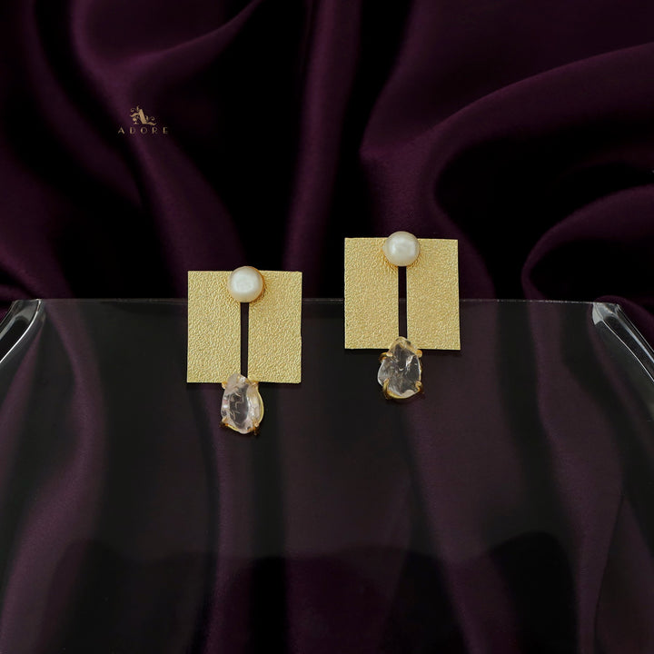 Textured Twin Rectangle Earring