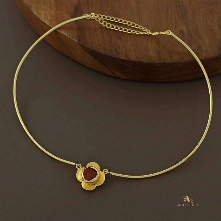 Golden Flower Raw Stone Neck Cuff