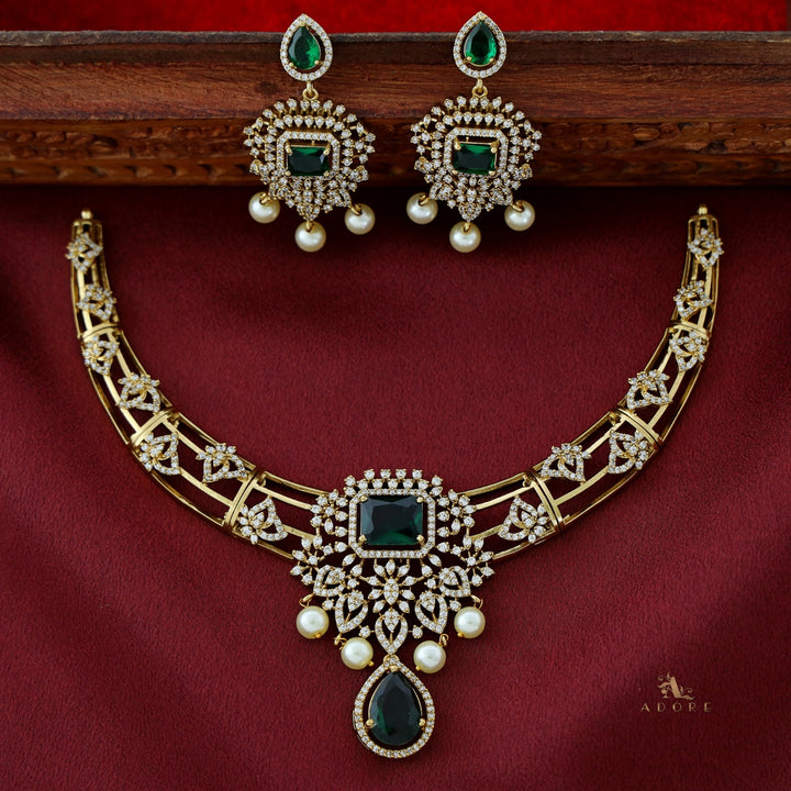 Bulbul Victorian AD Stone Neckpiece With Pearl