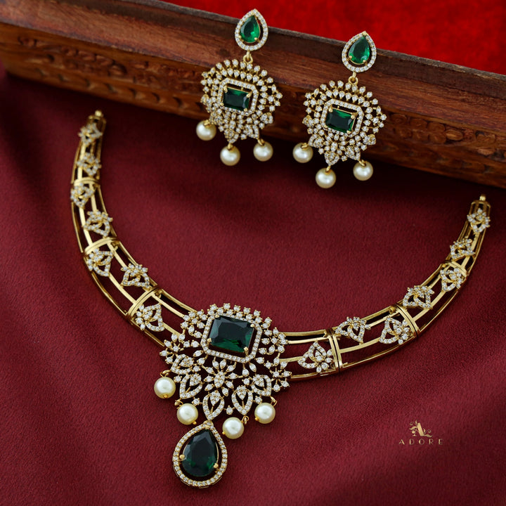 Bulbul Victorian AD Stone Neckpiece With Pearl