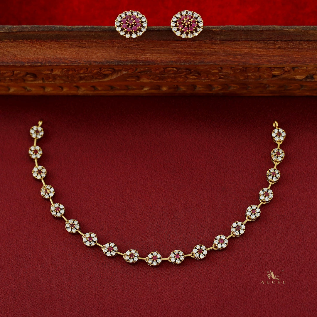 Sayali Flower AD Neckpiece With Stud