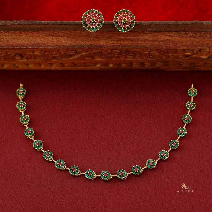 Sayali Flower AD Neckpiece With Stud