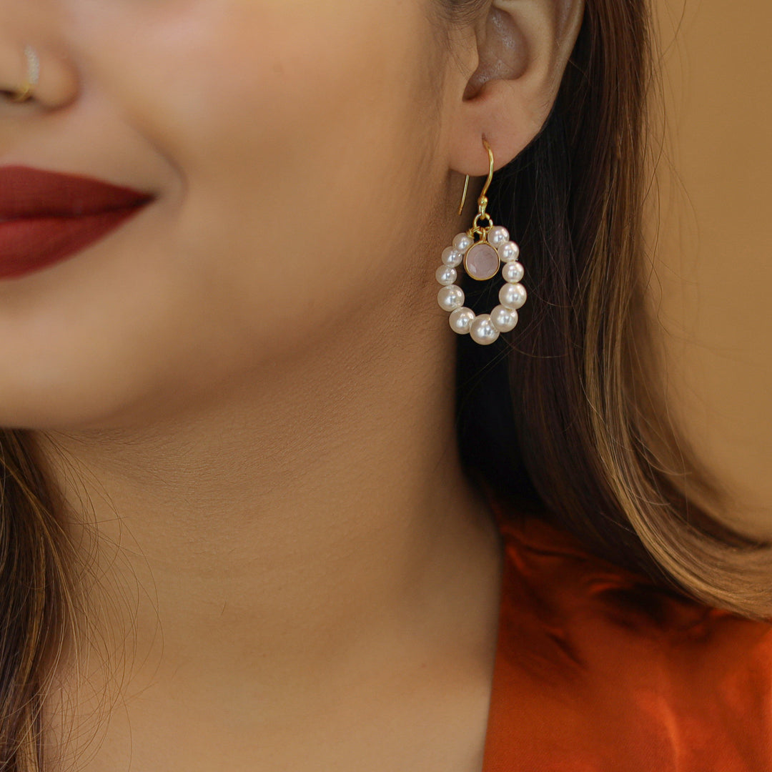 Mrinaal Pearl Hoop Earring