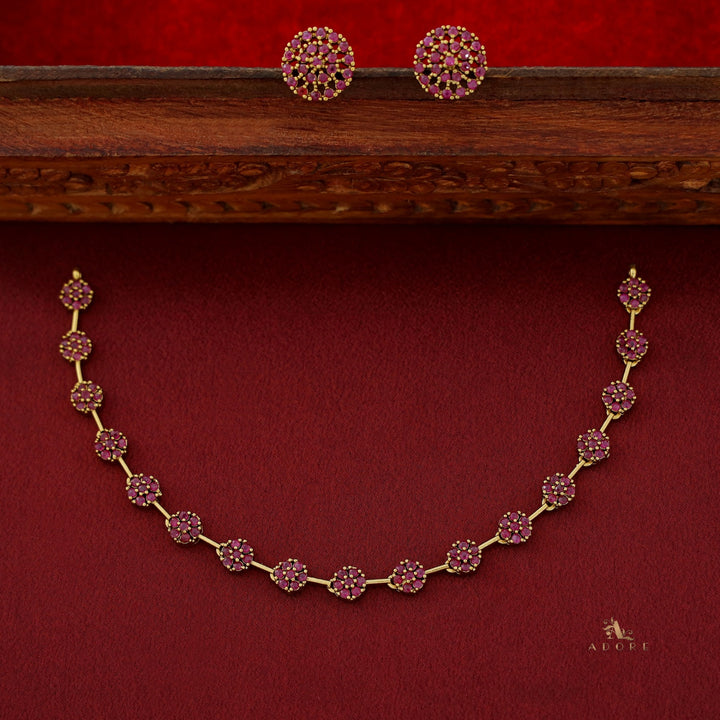 Sayali Flower AD Neckpiece With Stud