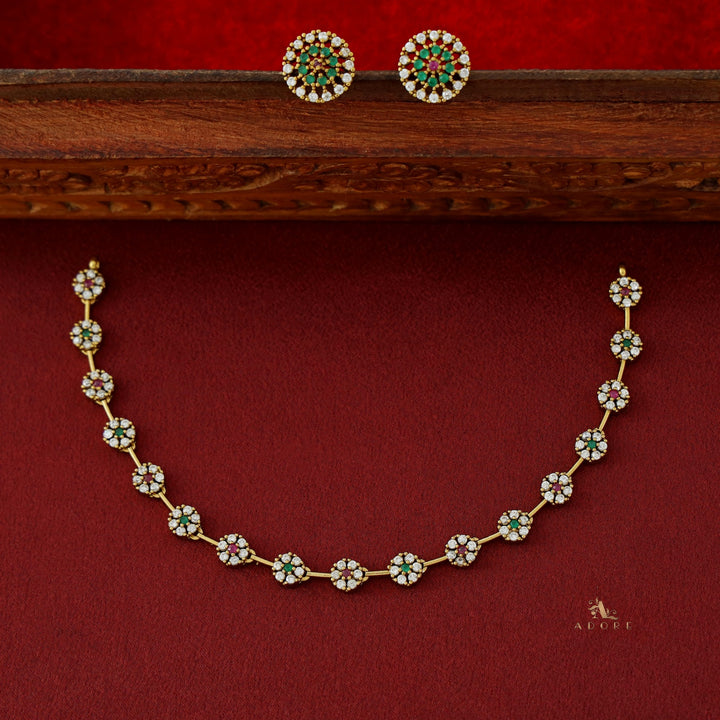 Sayali Flower AD Neckpiece With Stud