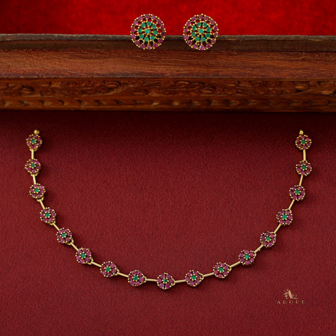 Sayali Flower AD Neckpiece With Stud