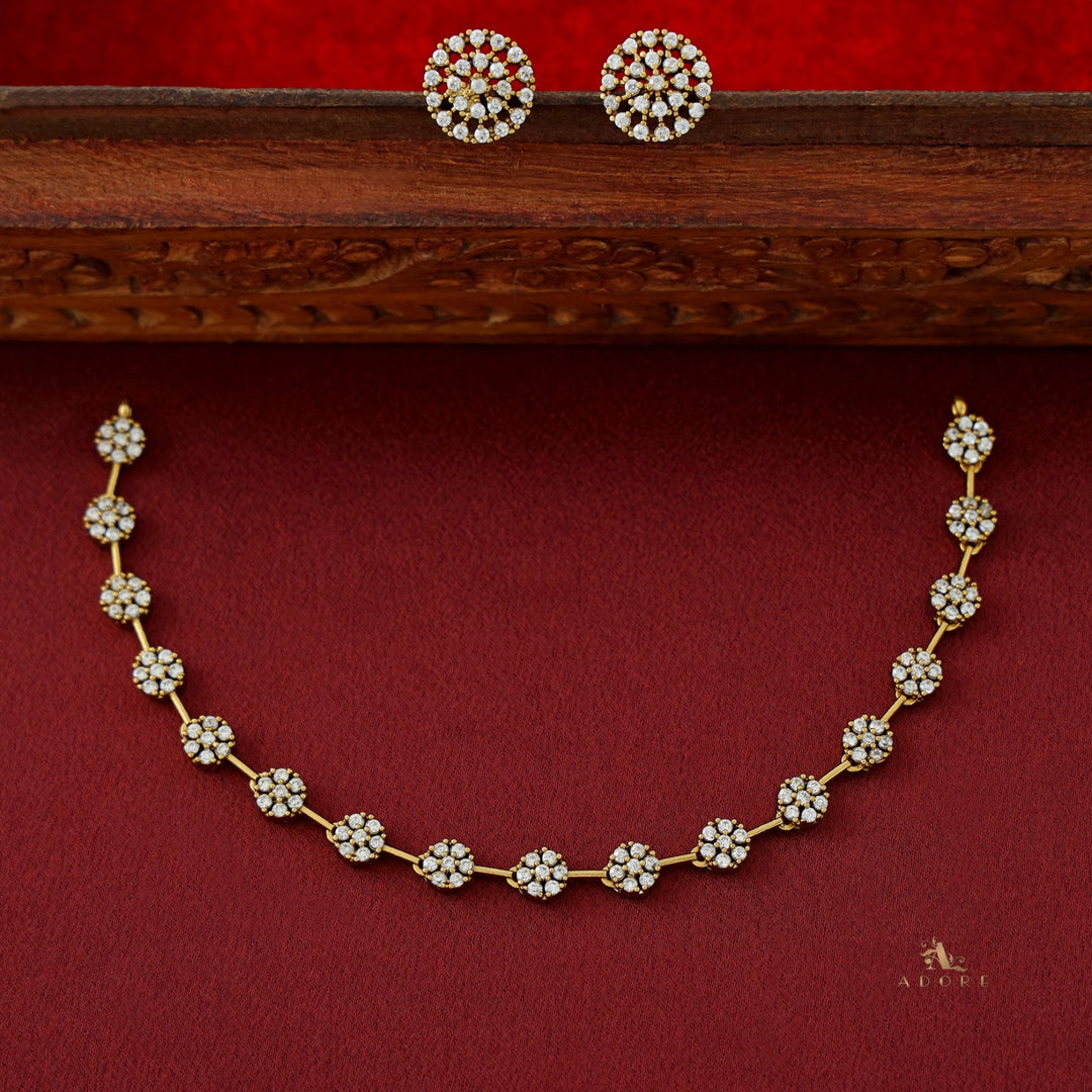 Sayali Flower AD Neckpiece With Stud