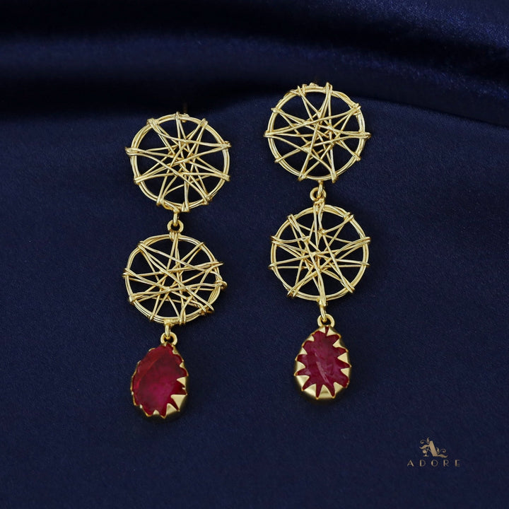 Monica Dream Catcher Claw Dyed Stone Earring