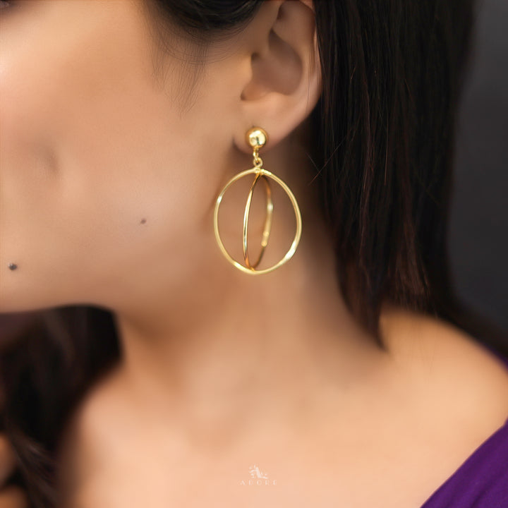 Dual Cross Circle Earring