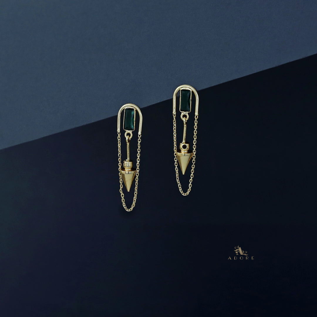 Alexis Rectangle Glossy Cone Earring