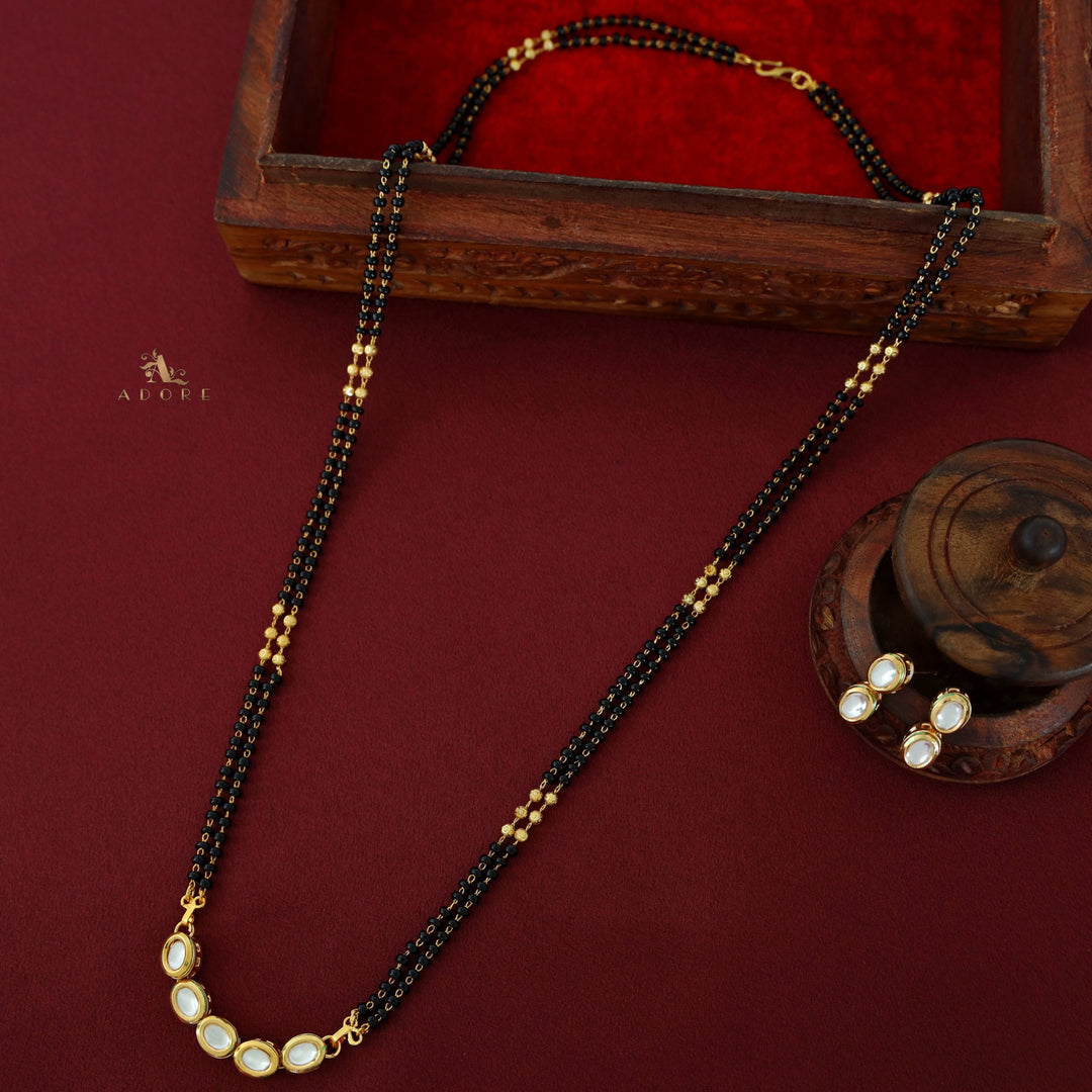 5 Stone Mangalsutra With Earring