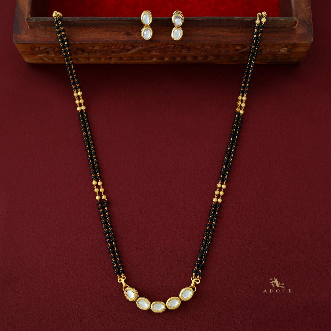 5 Stone Mangalsutra With Earring