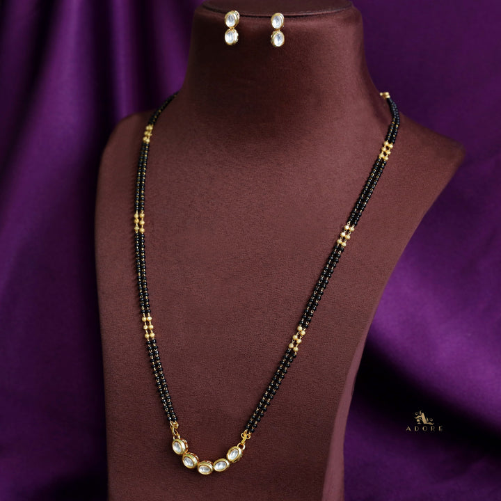 5 Stone Mangalsutra With Earring