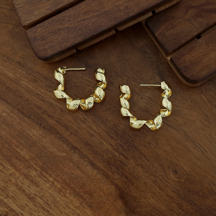 Alora Golden Curly Hoops