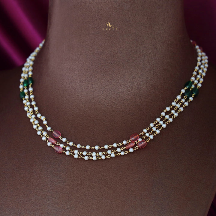 Tenille 3 Layer Multicolour Pearl Neckpiece